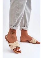 Dámské materiálové sandály Bežová Aversa Dámské materiálové sandály Bežová Aversa