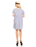 Dámské šaty volného střihu středně dlouhé světle modré - Modrá / UNI - Pronto Moda