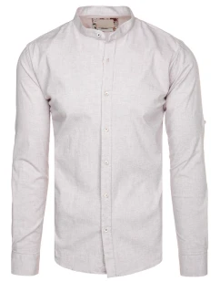 Pánská neformální košile se stojáčkem světle růžová Dstreet DX2647