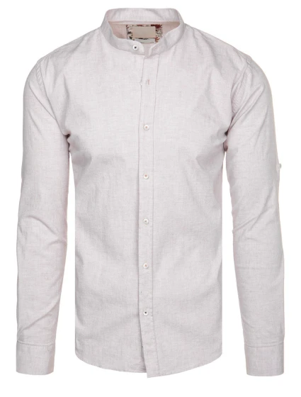 Pánská neformální košile se stojáčkem světle růžová Dstreet DX2647