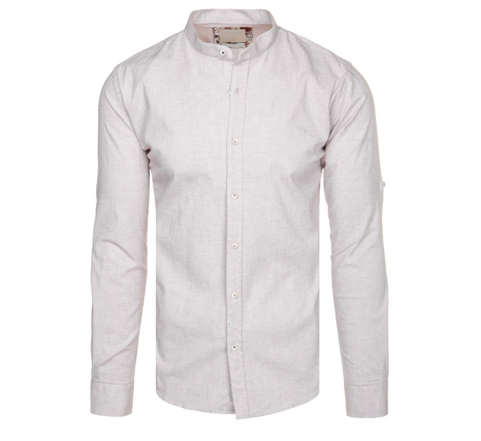 Pánská neformální košile se stojáčkem světle růžová Dstreet DX2647