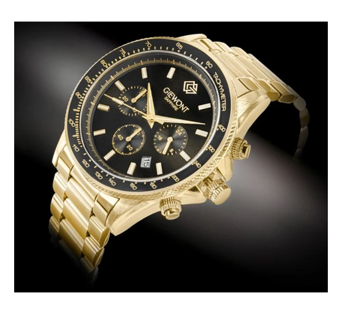 Pánské hodinky Giewont Chronograph Sapphire Gold Black GW3520-B4 Pánské hodinky Giewont Chronograph Sapphire Gold Black GW3520-B4