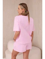 Sada s potiskem new punto halenkové + šortky světle růžová Sada s potiskem new punto halenkové + šortky světle růžová