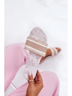 Vzorované Plné Dámské Sandály Béžové model 21689586 - Boto Vzorované Plné Dámské Sandály Béžové model 21689586 - Boto