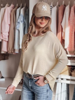 Dámský oversize hladký svetr SENZIA peach FashionStreet MY2446