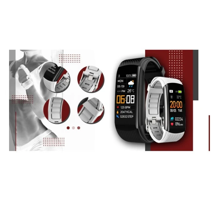 GIEWONT Smartwatch Black and White 2 Stripes GW200-2 GIEWONT Smartwatch Black and White 2 Stripes GW200-2