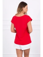 Halenka s potiskem rtů červená