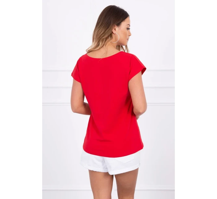 Halenka s potiskem rtů červená