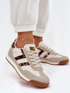 Nízké Dámské Tenisky Leopardí Béžové Rulaana