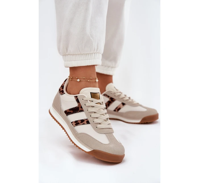 Nízké Dámské Tenisky Leopardí Béžové model 21696422 - Boto Nízké Dámské Tenisky Leopardí Béžové model 21696422 - Boto