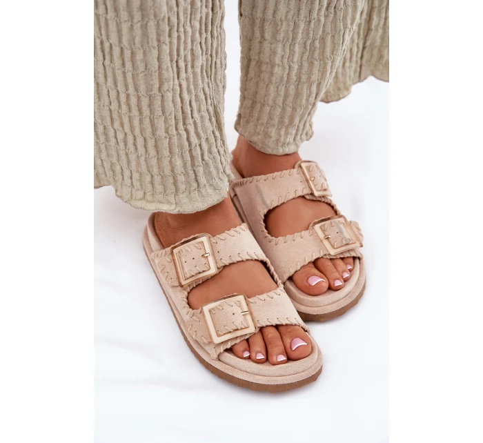 Dámské Sandály S Přezkami A Dekorativním Obšitím Béžové Visley Dámské Sandály S Přezkami A Dekorativním Obšitím Béžové Visley