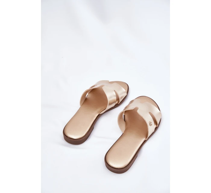 Dámské Plátěné Sandály Z Eko Kůže Zlaté Firvania Dámské Plátěné Sandály Z Eko Kůže Zlaté Firvania