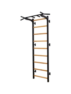DŘEVĚNÝ KOVOVÝ GYMNASTICKÝ ŽEBŘÍK S KOVOVOU TYČÍ BENCHK 721B