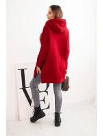 Bunda s rozparky na bocích vínová Bunda s rozparky na bocích vínová