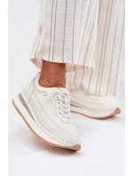 Kožené Dámské Tenisky Na Platformě Big Star model 21692994 Bílé - Big Star Shoes Kožené Dámské Tenisky Na Platformě Big Star model 21692994 Bílé - Big Star Shoes