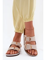 Dámské pantofle se zlatými sponami Inblu CP000061 Béžové