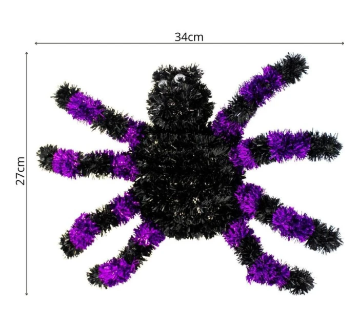 DEKORATIVNÍ FIGURKA HALLOWEEN PAVOUK FIALOVÁ