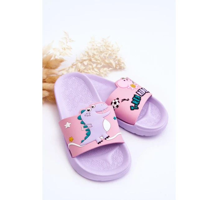 Dětský Dinosaurus T-Rex Slides fialove Bernis Dětský Dinosaurus T-Rex Slides fialove Bernis