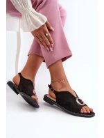 Elegantní dámské sandály s ozdobou z  Černé model 21659535 - S.Barski