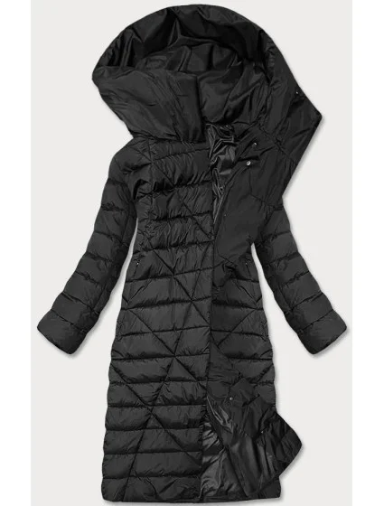 Černá dlouhá dámská zimní bunda s kapucí (my043) Černá dlouhá dámská zimní bunda s kapucí (my043)