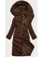 Dlouhá hnědá dámská zimní bunda model 21246315 - LHD