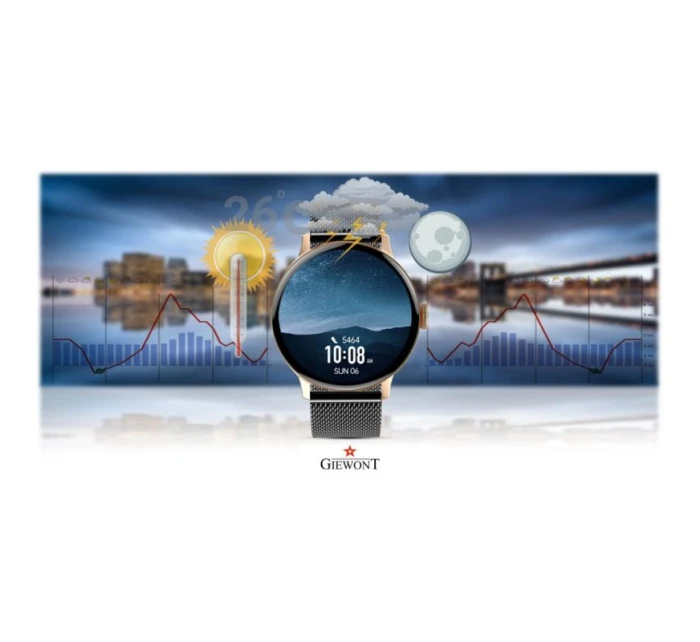 Dámské chytré hodinky GIEWONT Rose Gold Black GW330-4