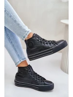 Zateplené dámské tenisky na platformě OO274A471 černé Zateplené dámské tenisky na platformě OO274A471 černé