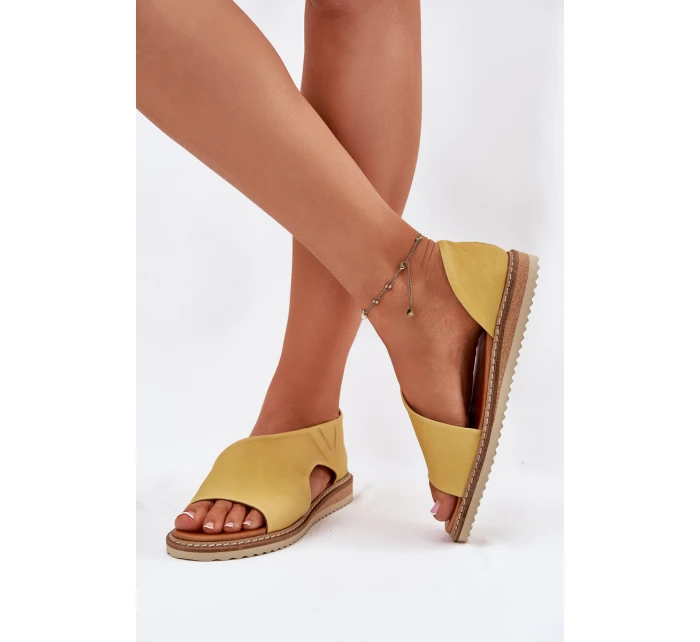 Kožené Dámské Sandály Artiker 46C1015 Žluté