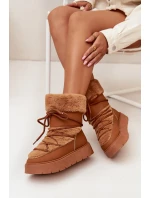 Dámské Sněhule S Kožíškem A Šněrováním Na Platformě Camel model 21705604 - Boto Dámské Sněhule S Kožíškem A Šněrováním Na Platformě Camel model 21705604 - Boto