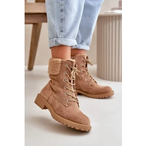 Dámské Zateplené Kotníkové Boty Workery Na Zip Hnědé model 20458569 - Kesi Dámské Zateplené Kotníkové Boty Workery Na Zip Hnědé model 20458569 - Kesi