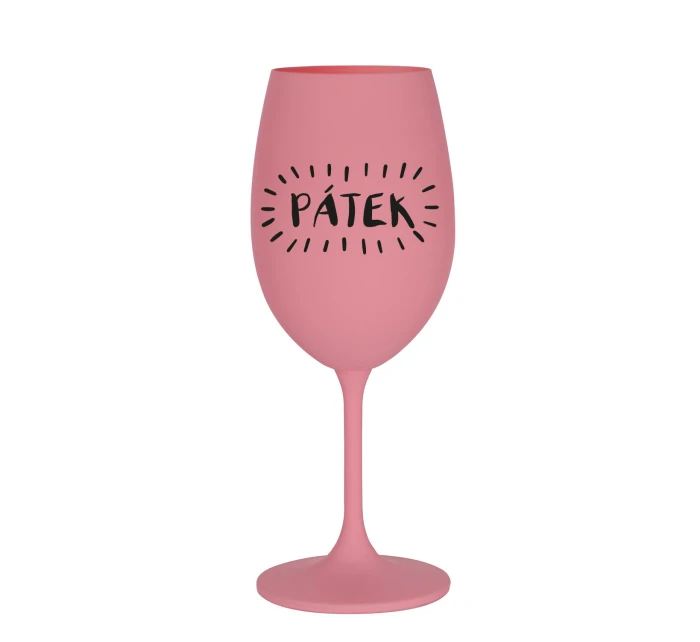 PÁTEK - růžová sklenice na víno 350 ml PÁTEK - růžová sklenice na víno 350 ml