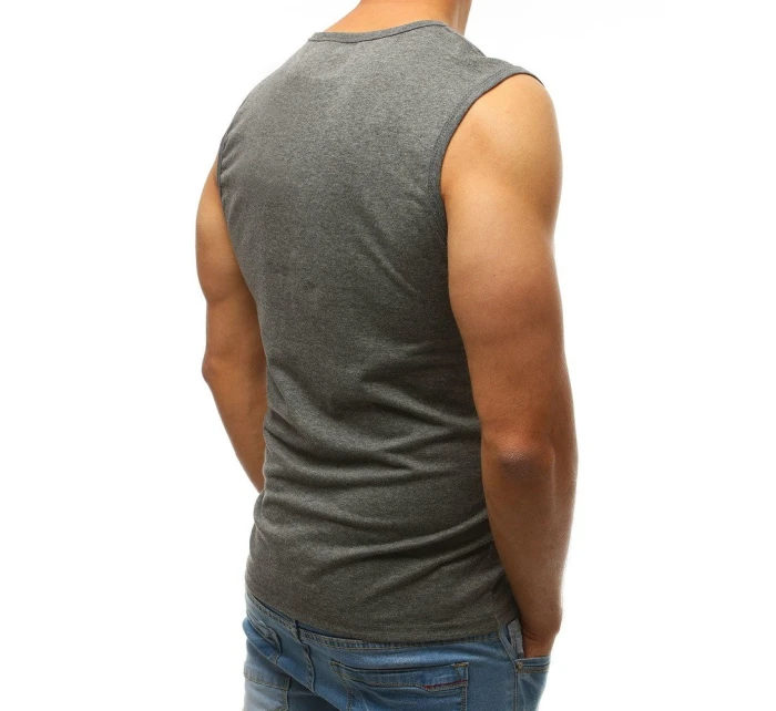 Pánské tílko bez potisku antracitové FashionStreet RX3511