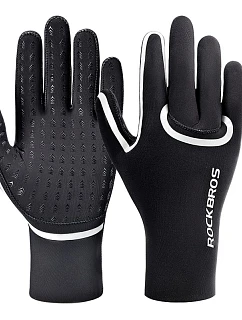 Cyklistické rukavice Rockbros, nepromokavé, velikost: S/M - černé