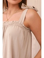 Halenka s mašličkami béžový