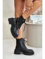 Dámské Zateplené Kožené Boty Černé model 21673867 - Goe Dámské Zateplené Kožené Boty Černé model 21673867 - Goe