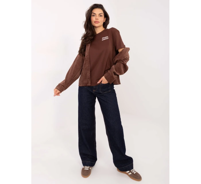 Košile D50061J11078A3 tmavě hnědá Košile D50061J11078A3 tmavě hnědá