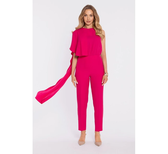 Asymetrický overal s a pasem fuchsiový model 22040576 - Moe Asymetrický overal s a pasem fuchsiový model 22040576 - Moe
