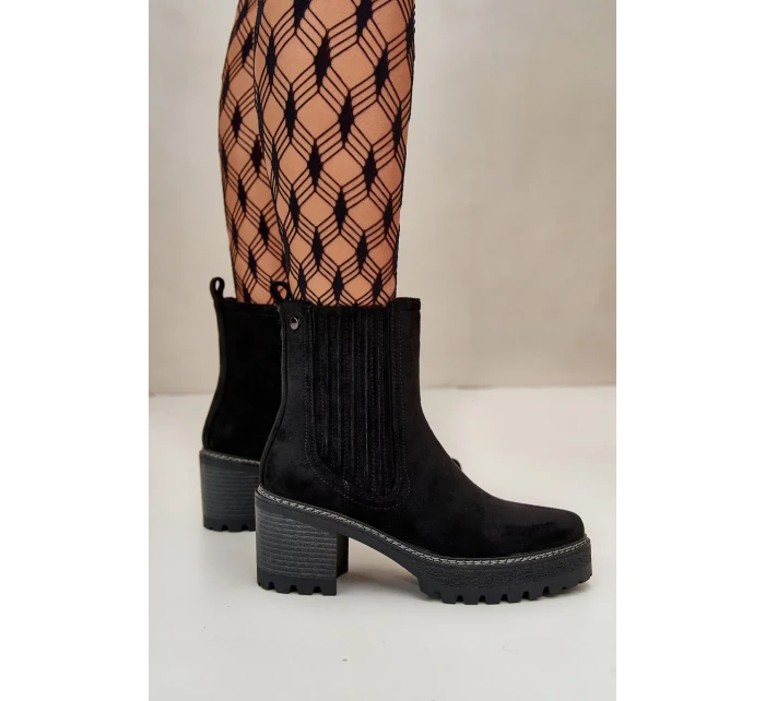Dámské Kotníkové Boty Na Podpatku Z Eko Semiše Zateplené Černé Nevitas Dámské Kotníkové Boty Na Podpatku Z Eko Semiše Zateplené Černé Nevitas