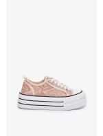 Dámské nízké trampky na platformě Melina – růžové