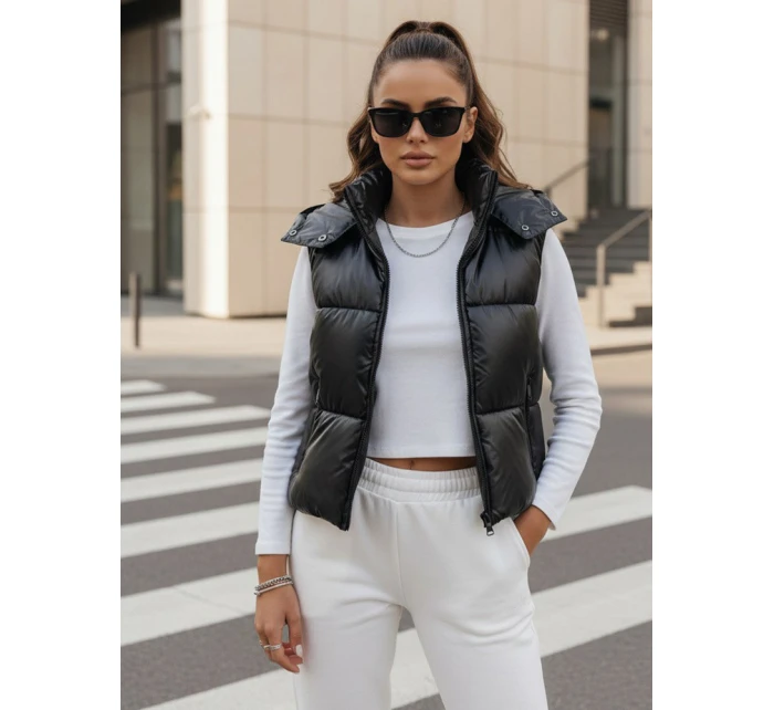 Dámská prošívaná vesta OSHE černá FashionStreet TY3706