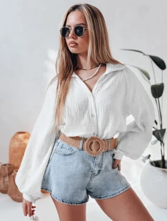 Dámská mušelínová košile oversize MUSLINEA bílá FashionStreet DY0473