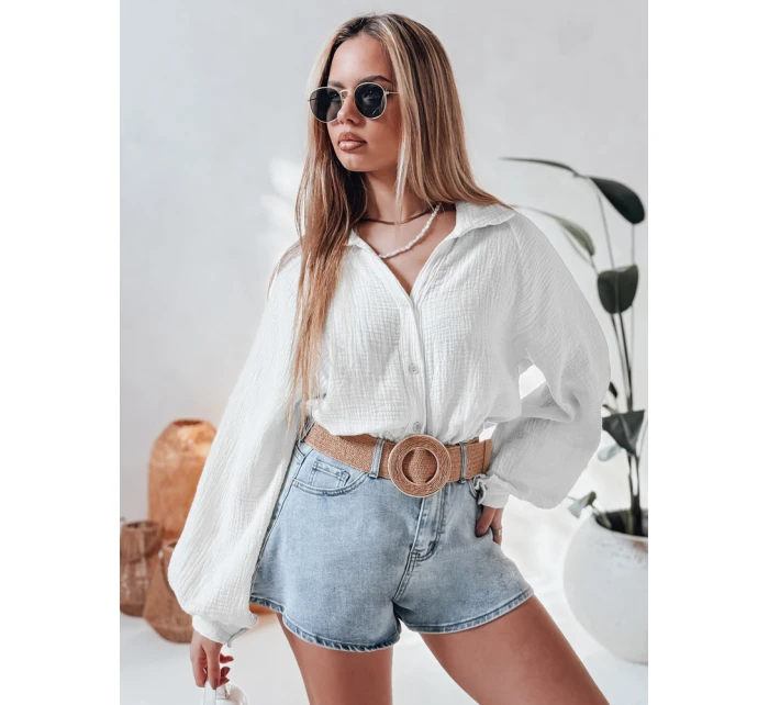 Dámská mušelínová košile oversize MUSLINEA bílá FashionStreet DY0473