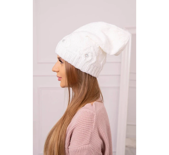 Dámská čepice bílá model 18752335 - K-Fashion Dámská čepice bílá model 18752335 - K-Fashion
