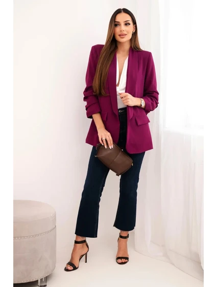 Bunda s klopou elegantní tmavě fialová