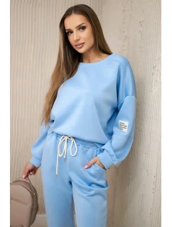 Komplet teplákové + kalhoty máslová látka modrý