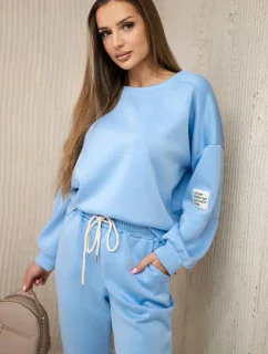 Komplet teplákové + kalhoty máslová látka modrý