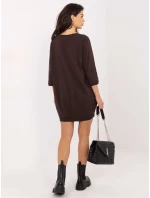 Sukienka RV SK model 21793767 ciemny brązowy - FPrice Sukienka RV SK model 21793767 ciemny brązowy - FPrice