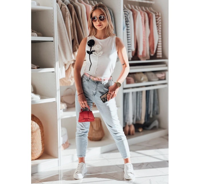 PETITO white FashionStreet RY2730 dámské květované tričko bez ramínek