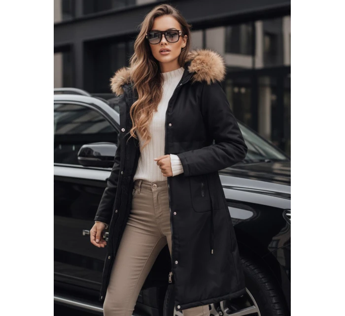 Dámská zimní bunda parka s kožešinou černá FashionStreet TY5115