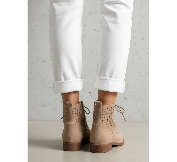 Dámské velbloudí ažurové boty FashionStreet ZY1348